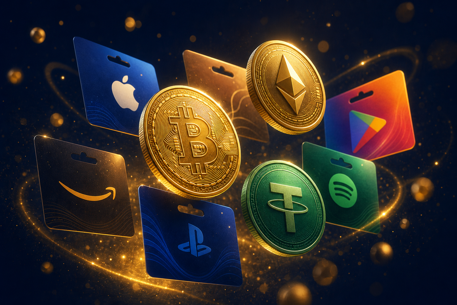 Crypto coins and gift cards